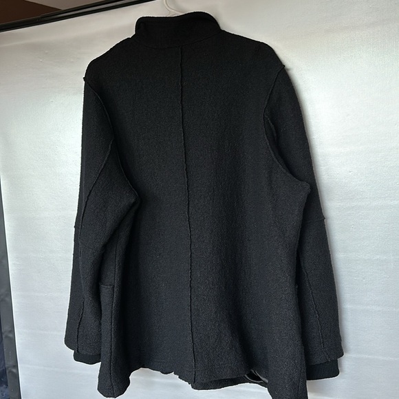 HALOGEN Boiled Wool Viscose Black Zip/Snap Closure Stand Up Collar Coat Size 2XL - Picture 8 of 11